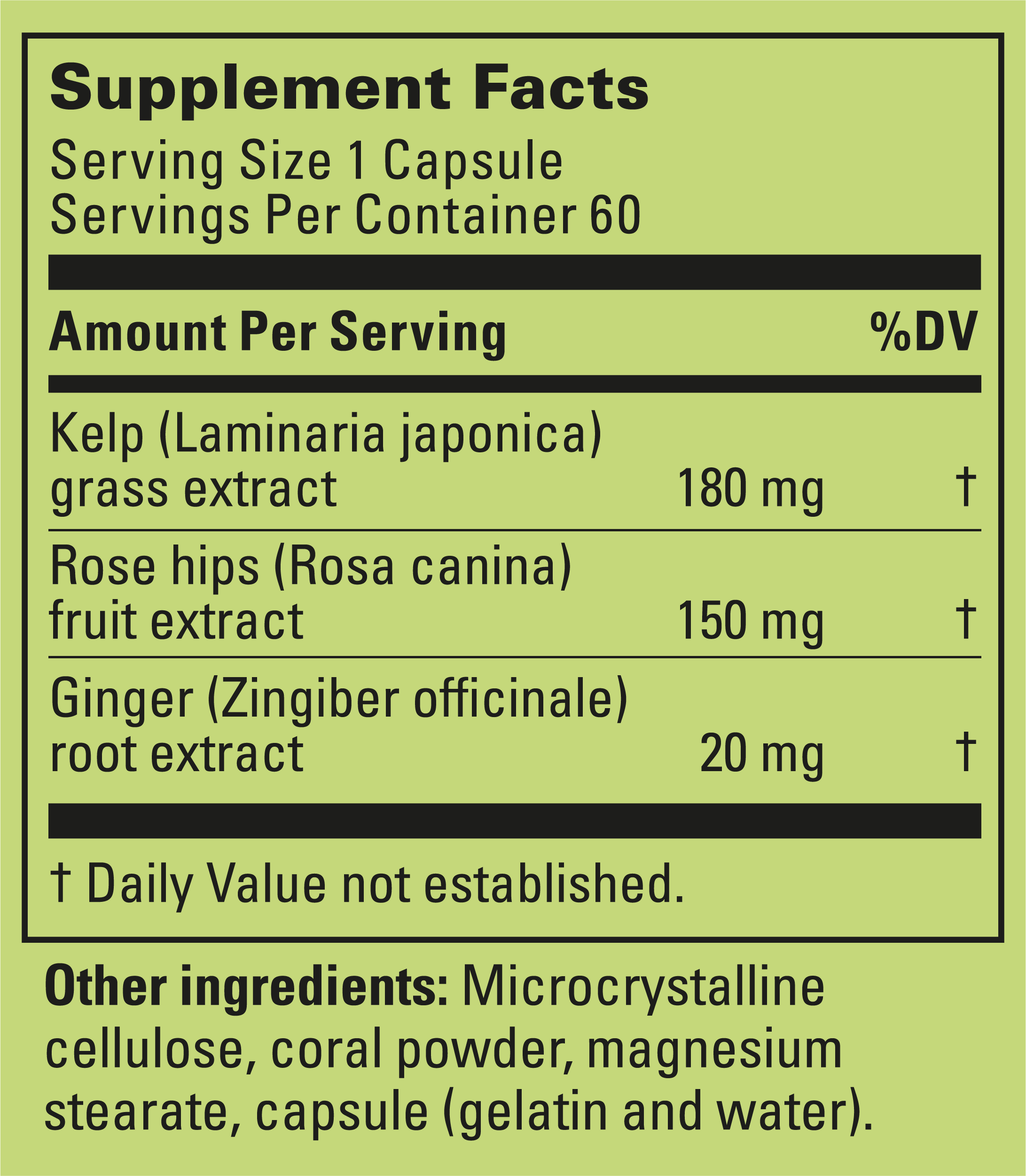 Supplement Label